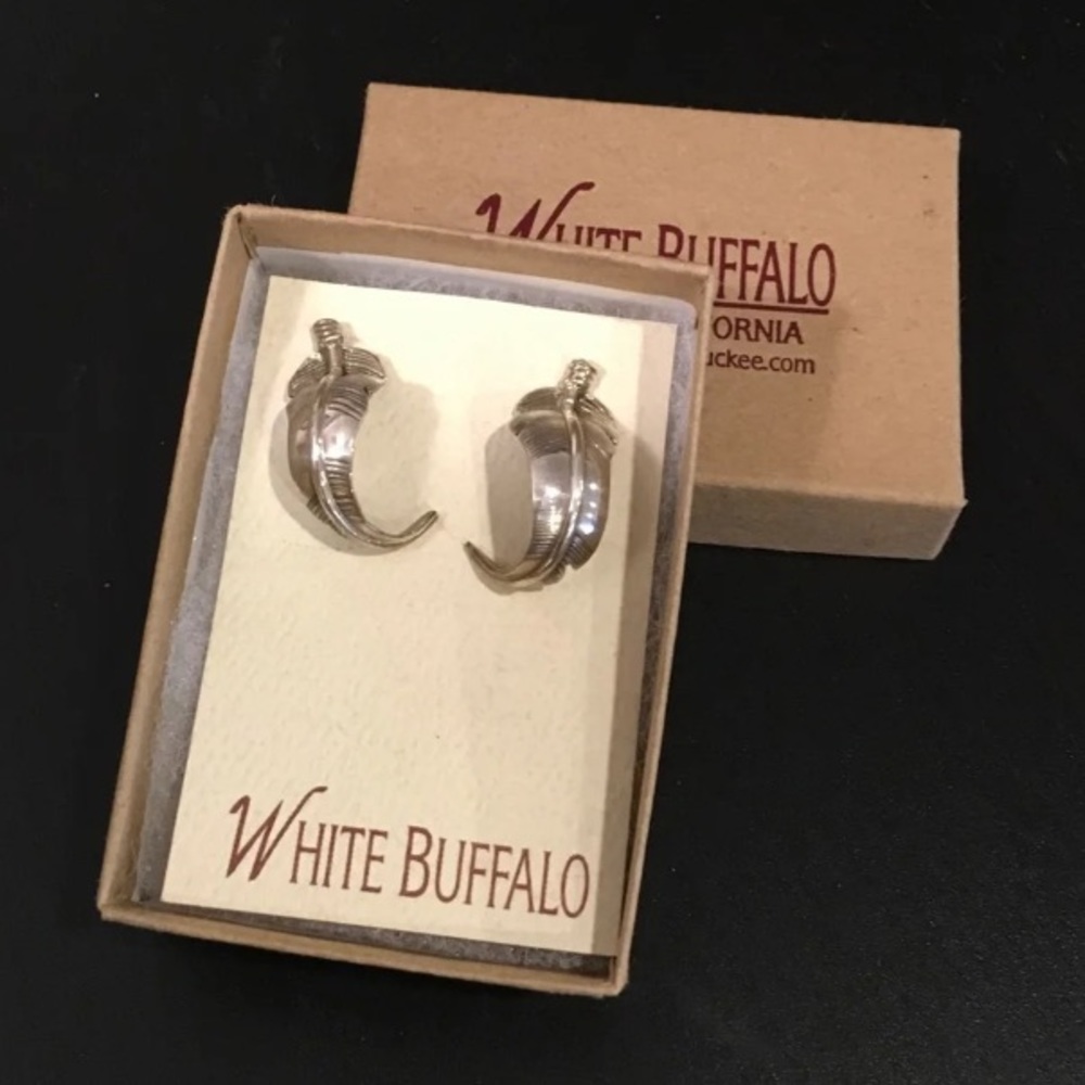Sterling Silver Feather Earrings